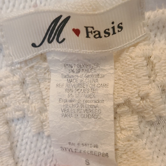 (1209) M Fasis Woman's Lace Blouse, Size: Small, Color: White - Picture 14 of 14